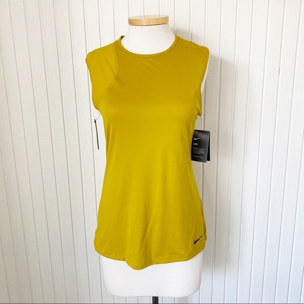 NWT Nike Mustard Yellow Dri-Fit Workout Tank Top Medium